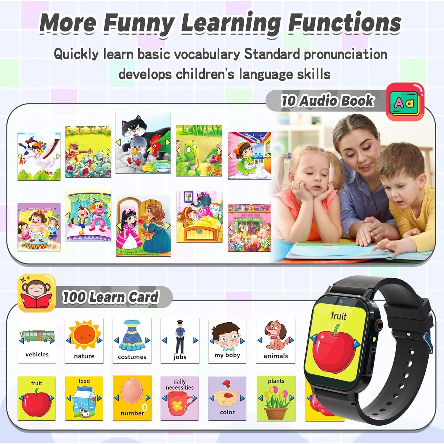 Reloj Inteligente para Niños Phyulls D12 con 32 Juegos y Cámara HD