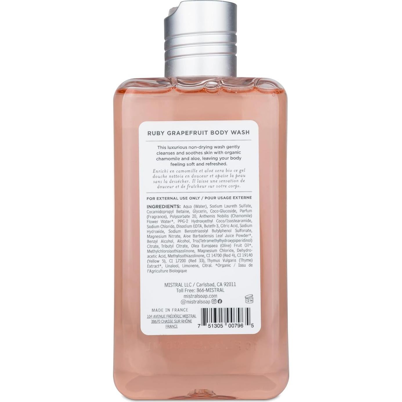 Gel de Ducha Mistral Ruby Grapefruit 295 ml - Manzanilla y Aloe