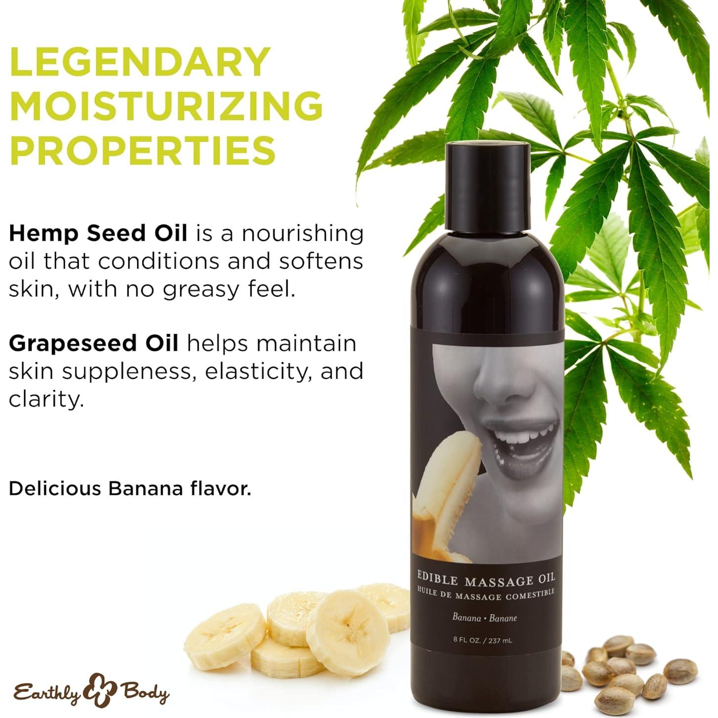 Aceite de Masaje Comestible Earthly Body 236.59 ml - Plátano