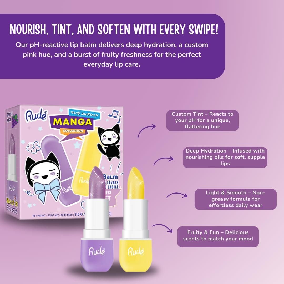 Bálsamo Labial Hidratante Rude Cosmetics Set 2 Unidades 32g