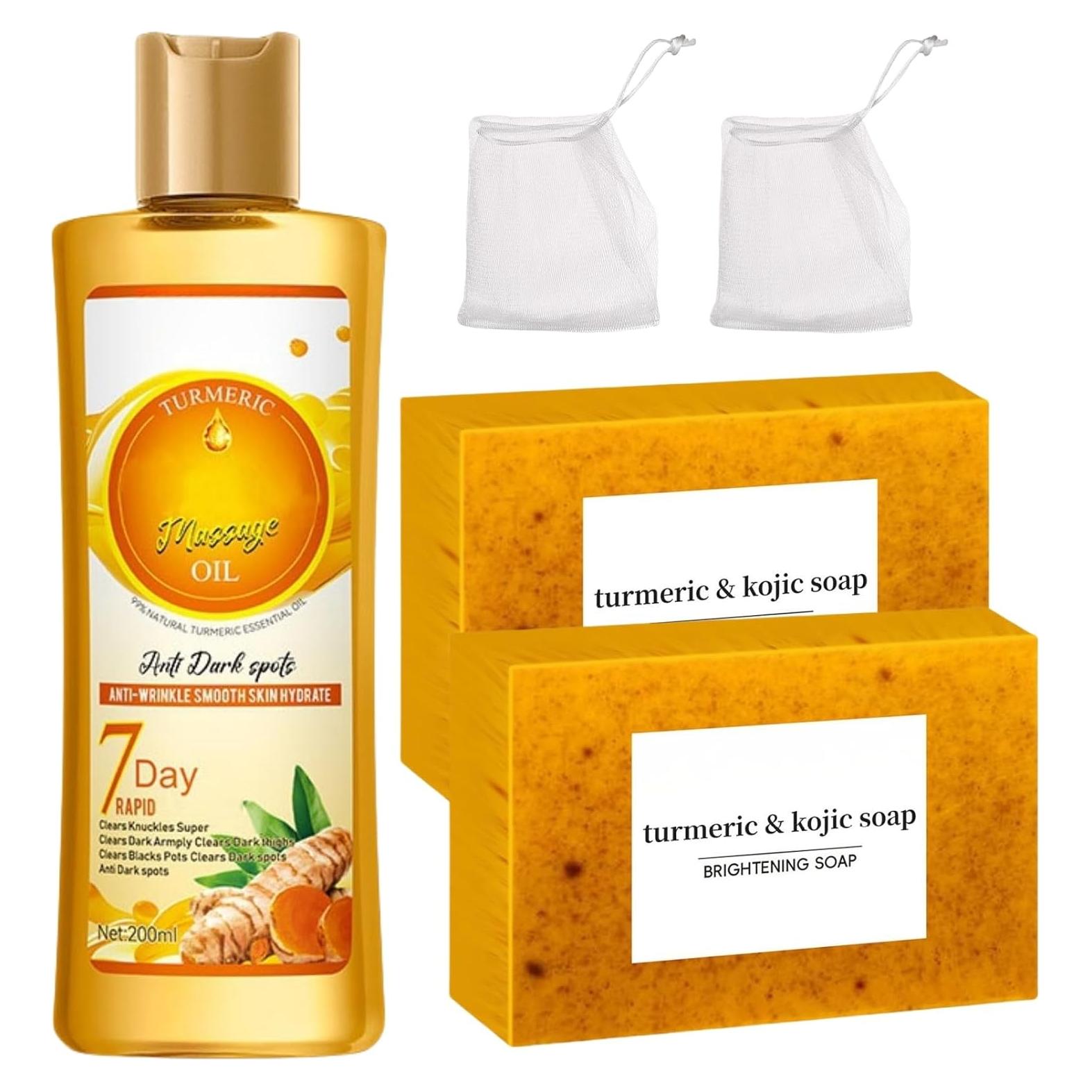 Set de Cuidado de Piel de Cúrcuma Kunnozz - Jabón y Aceite 200ml
