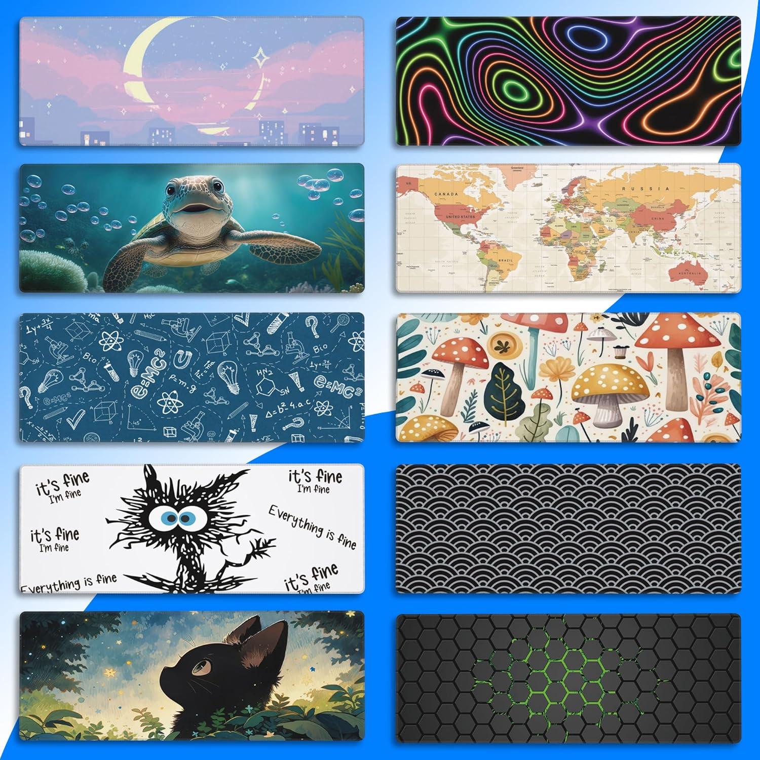 Alfombrilla de Escritorio KOAIWPAE Gato Negro 80x30 cm Antideslizante