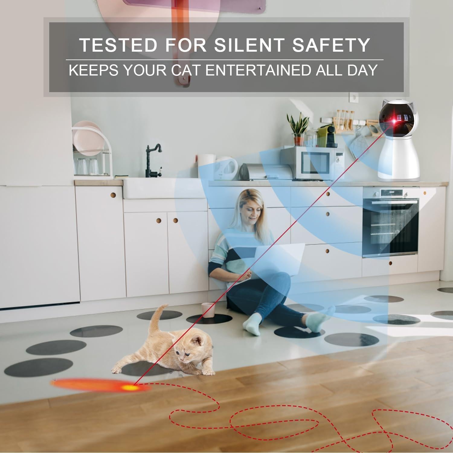 Juguete láser automático para gatos YVE LIFE recargable
