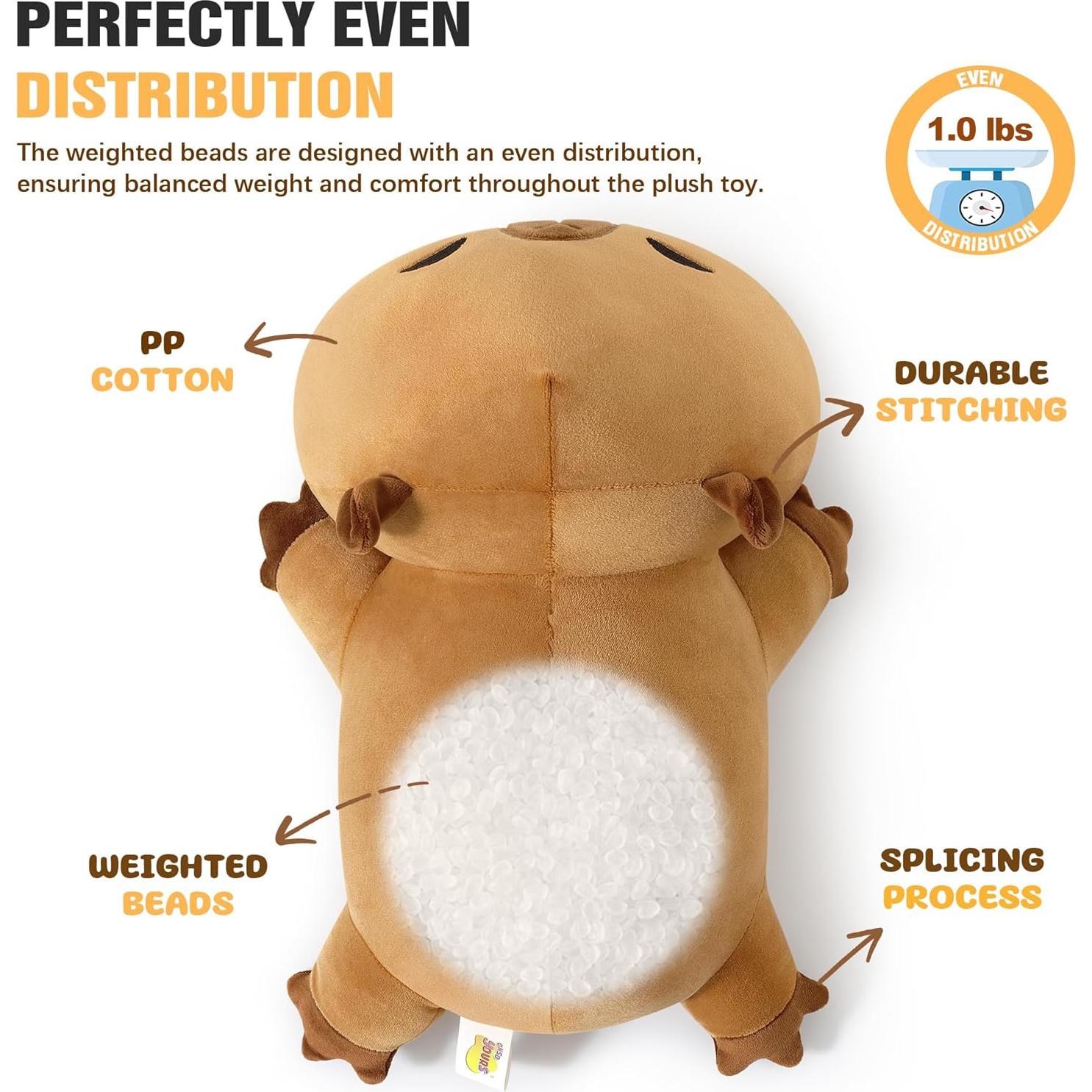 Peluches Capibara con Peso Onsoyours 24.9 cm Suave y Acogedor