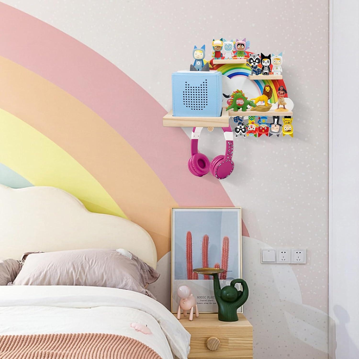 Estante Flotante de Madera Arcoíris Sun3drucker para Toniebox