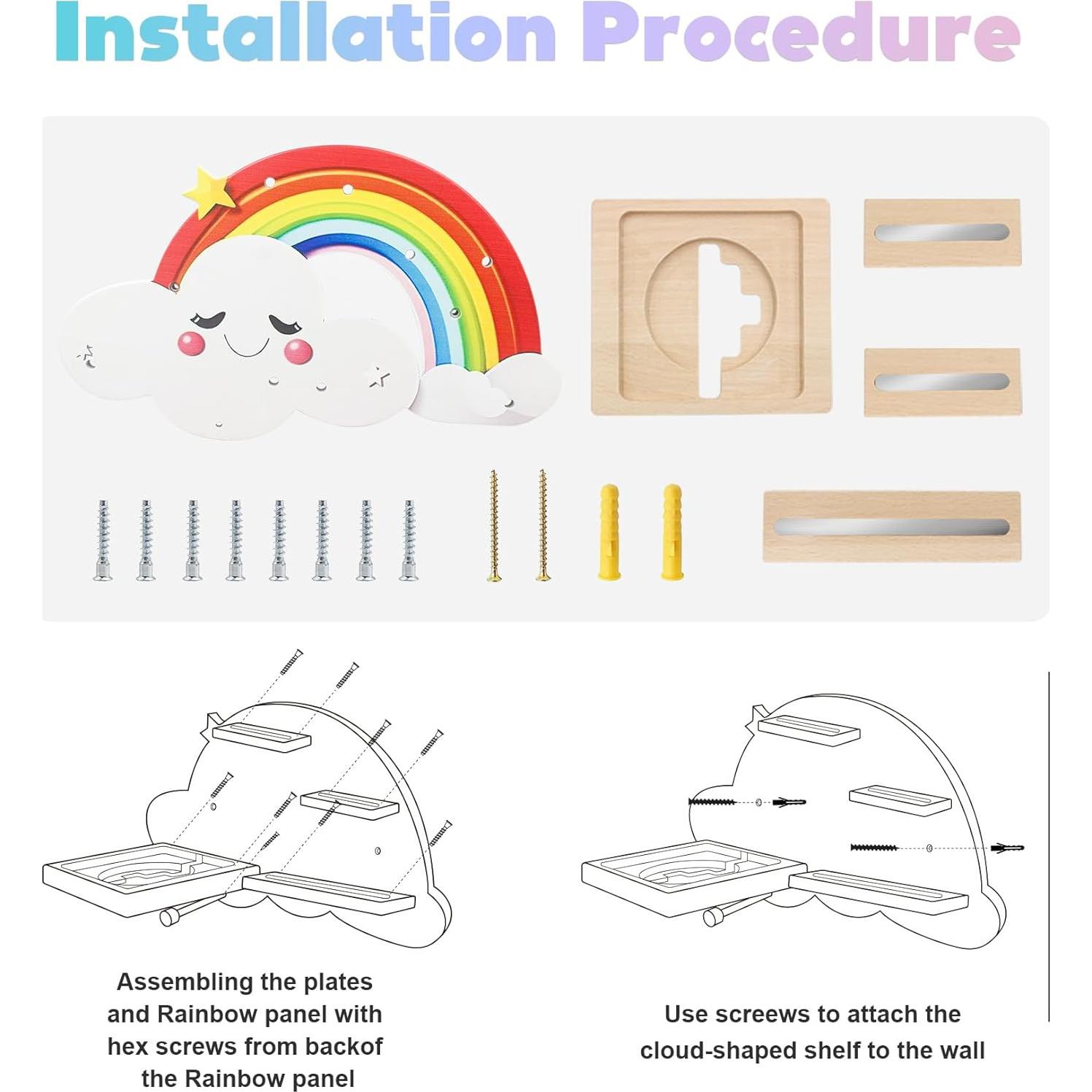 Estante Flotante de Madera Arcoíris Sun3drucker para Toniebox