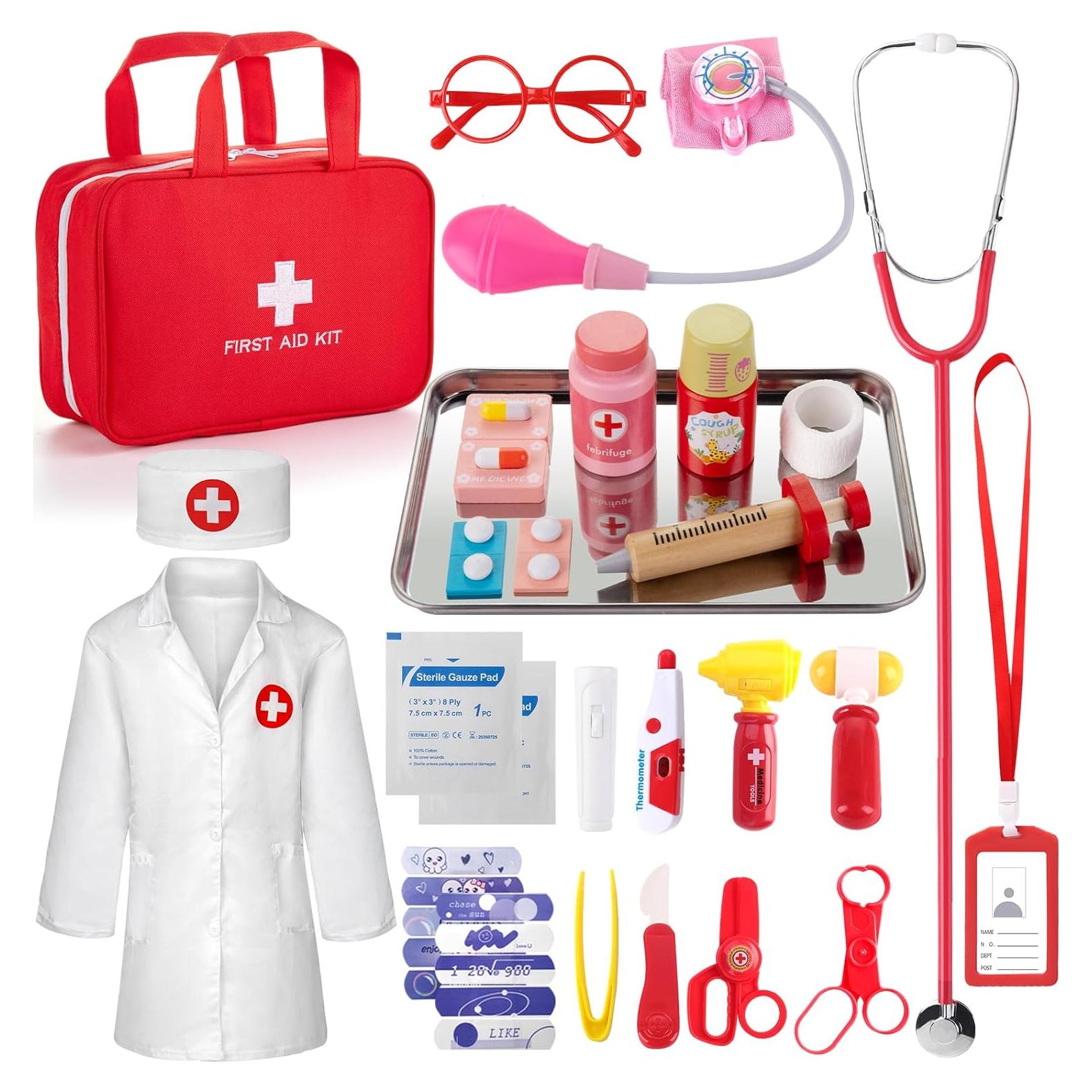 Kit de Doctor para Niños 36 Piezas con Estetoscopio Real