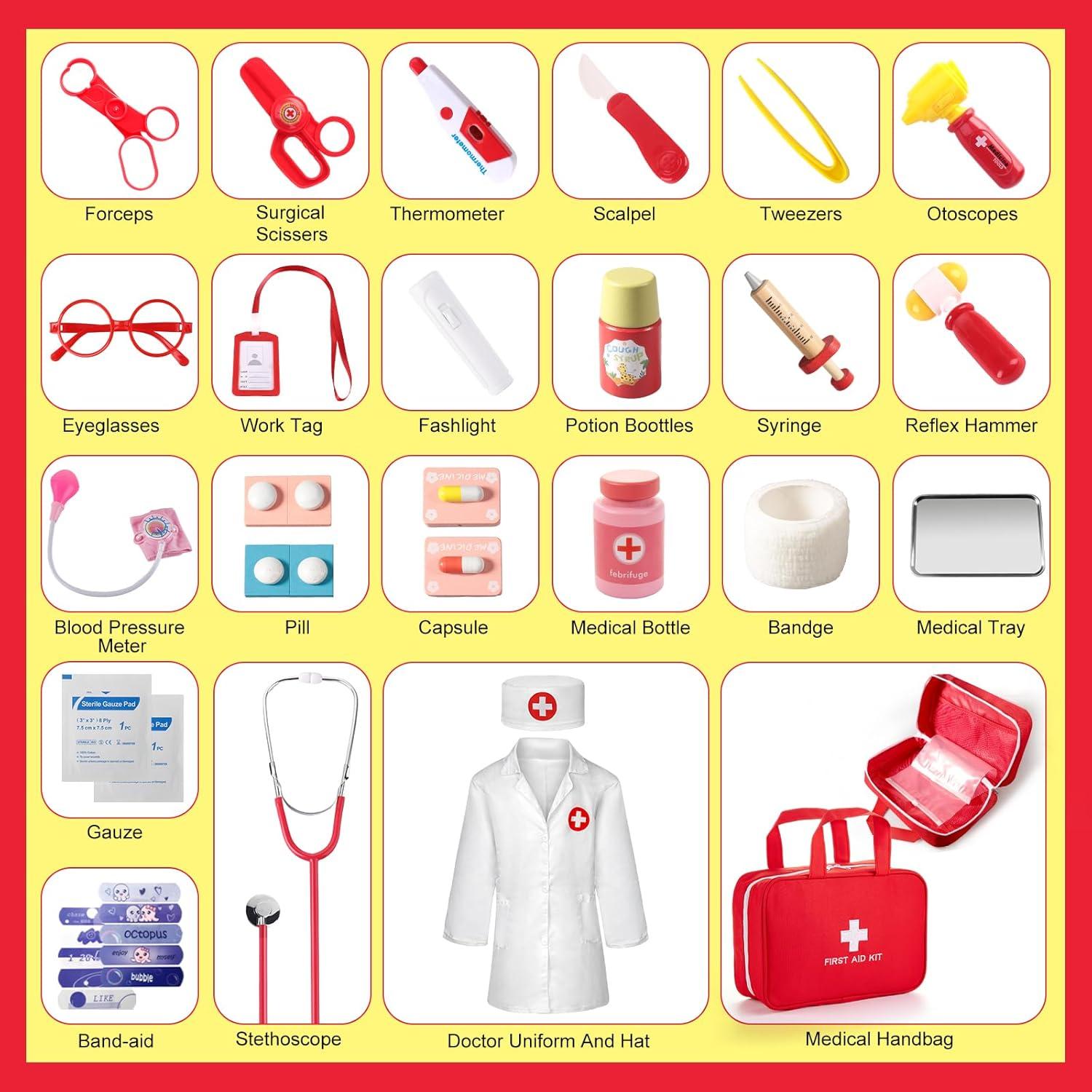 Kit de Doctor para Niños 36 Piezas con Estetoscopio Real