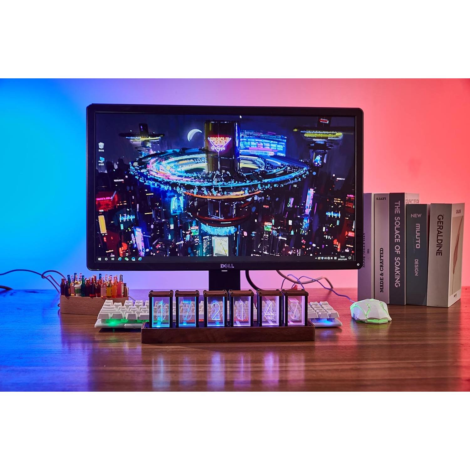 Reloj Digital Retro ClocTeck con Tubo Nixie y Wi-Fi