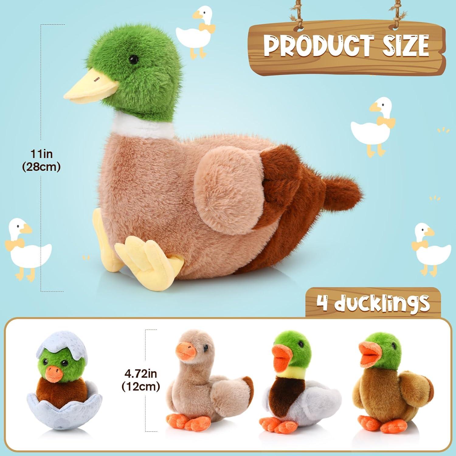 Conjunto de Peluches de Pato Silvestre Zomiboo 5 Pcs - 28 cm