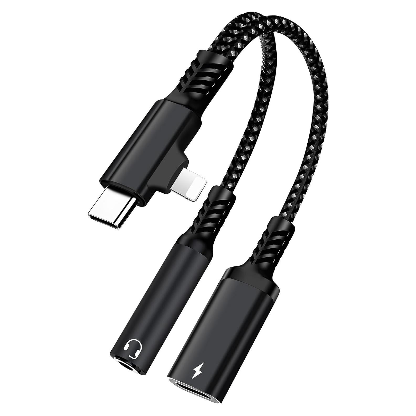 Adaptador de carga rápida 3.5mm USB C y Lightning - Caojunzhen