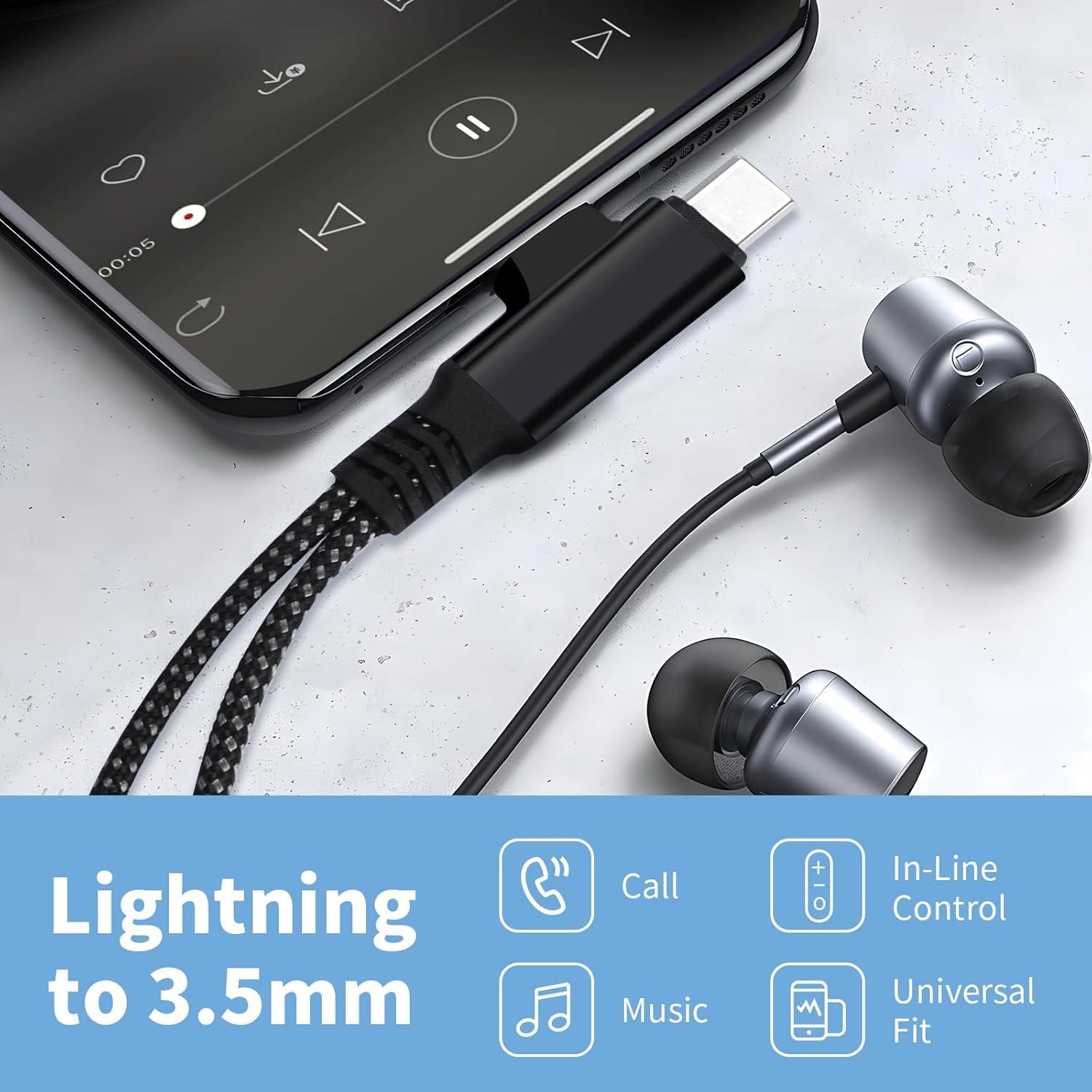 Adaptador de carga rápida 3.5mm USB C y Lightning - Caojunzhen