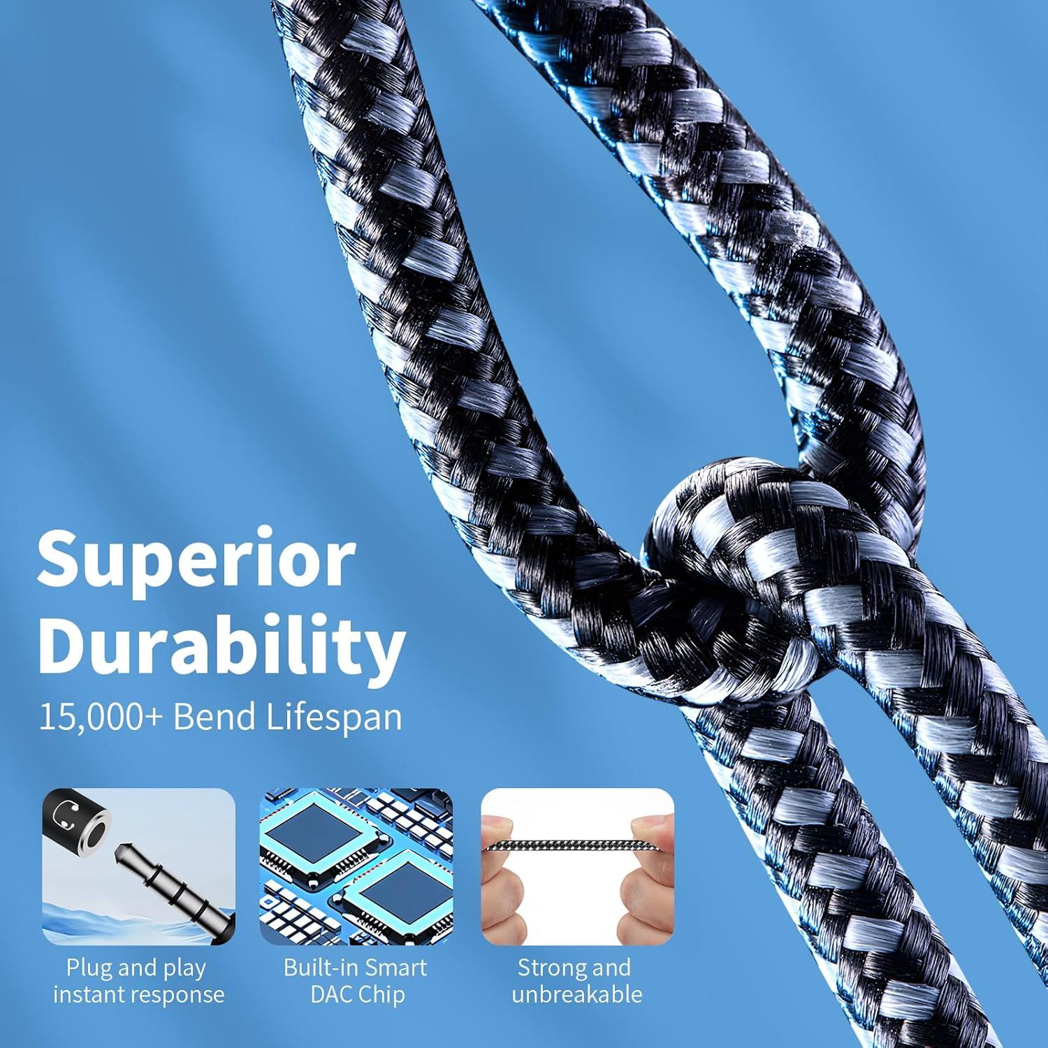 Adaptador de carga rápida 3.5mm USB C y Lightning - Caojunzhen