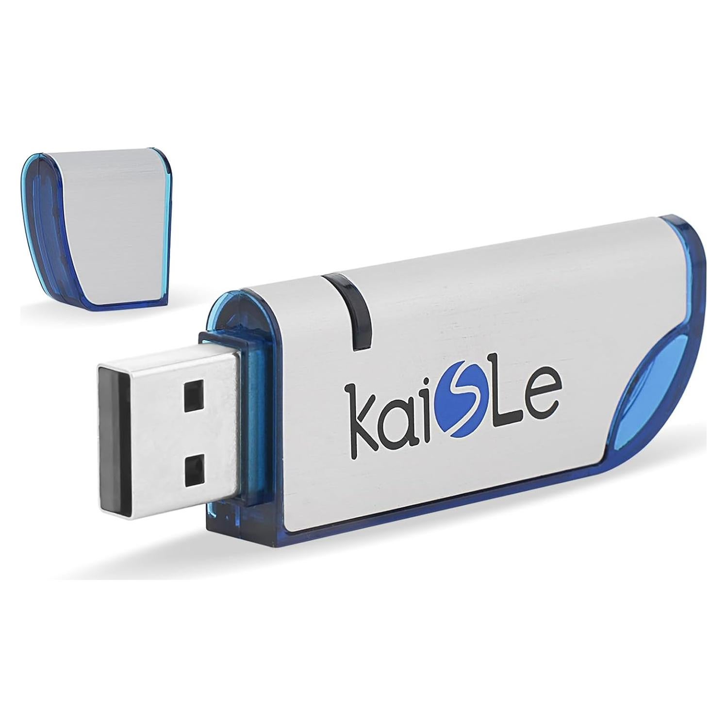 Unidad Flash USB 64GB KAISLE Portátil con Llavero Azul