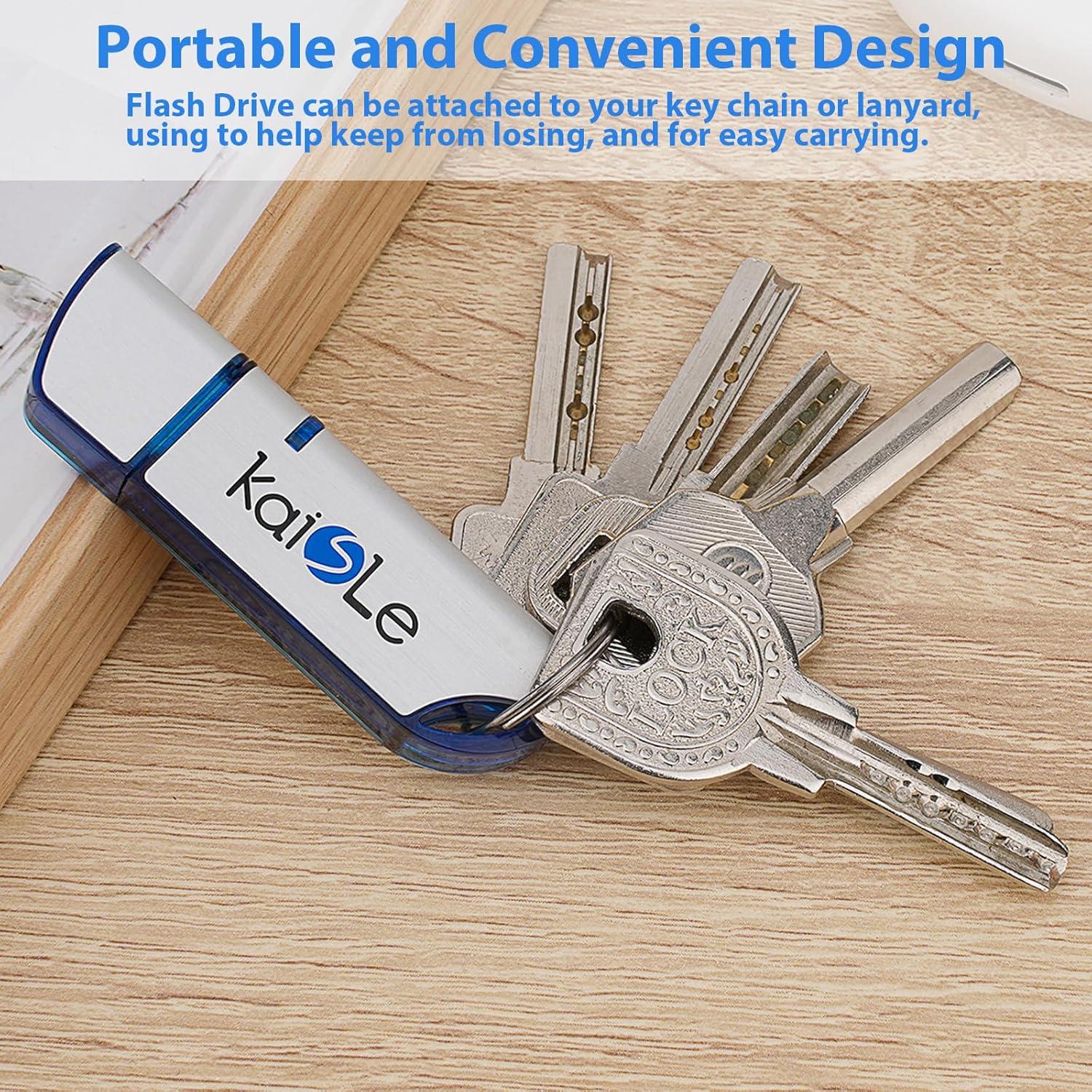 Unidad Flash USB 64GB KAISLE Portátil con Llavero Azul