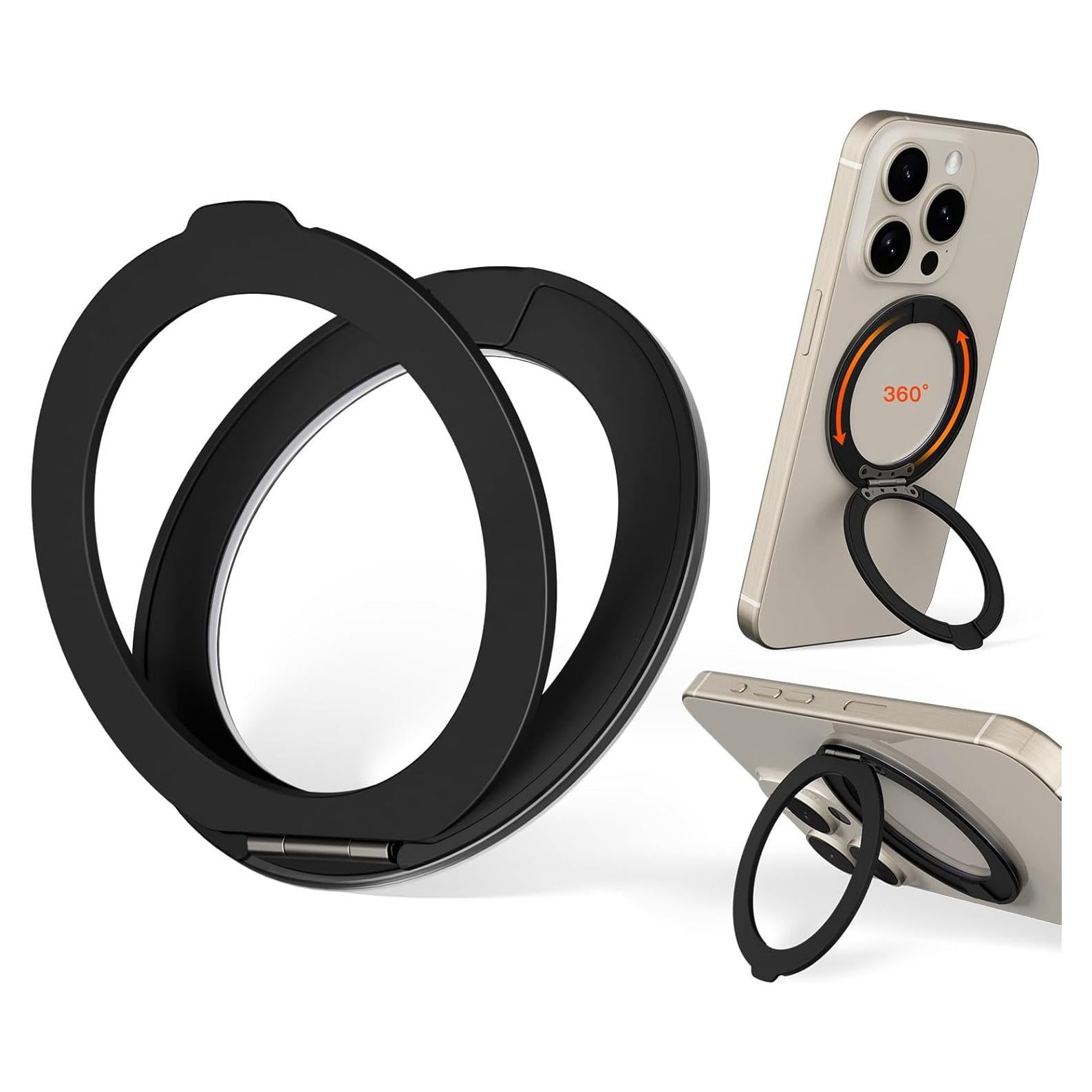 Soporte de Anillo Magnético COOLQO para Teléfono Móvil Negro