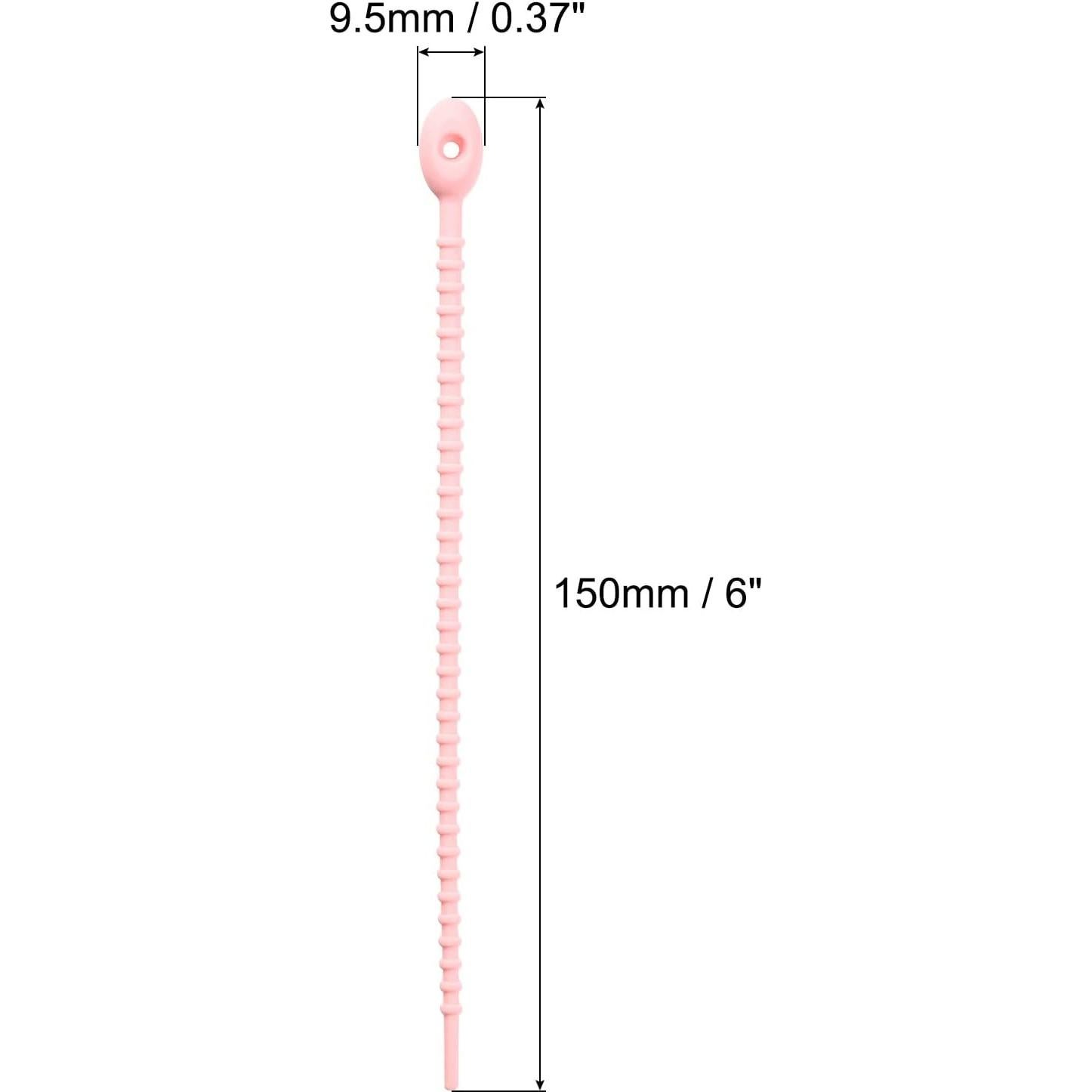 Sujetacables de Silicona MECCANIXITY 12 Pcs 15 cm Rosa Claro