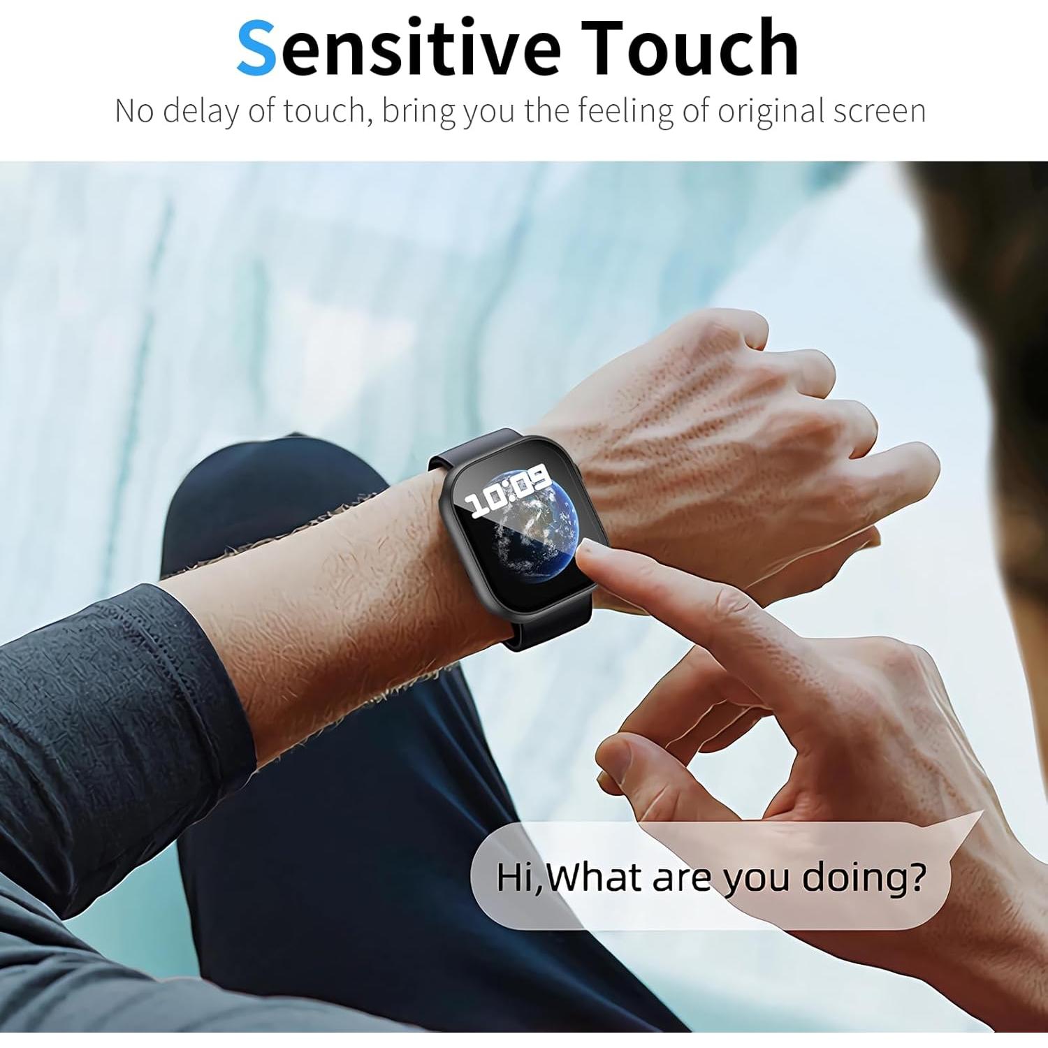 2 Pack Case Compatible with Apple Watch Series Se/6/5/4 40mm with Screen Protector, Hard PC Ultra-Thin Full Shockproof Cover for iWatch 40mm Accessories Black