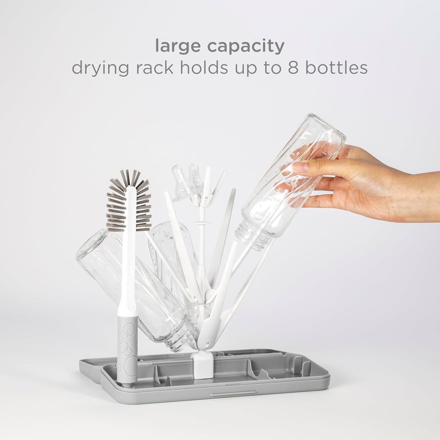 Estante de Secado Ubbi para Botellas Bebé Gris - 8 Botellas