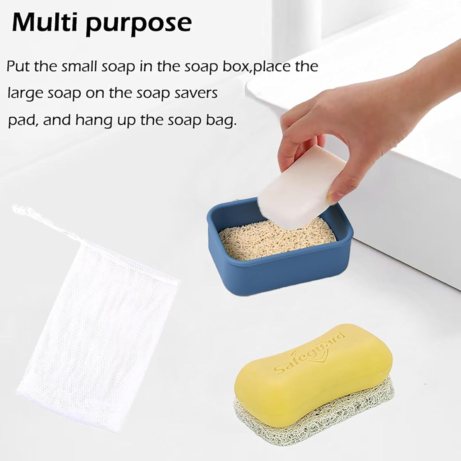 Estuche de Jabón de Silicona CIKE a Prueba de Fugas Azul