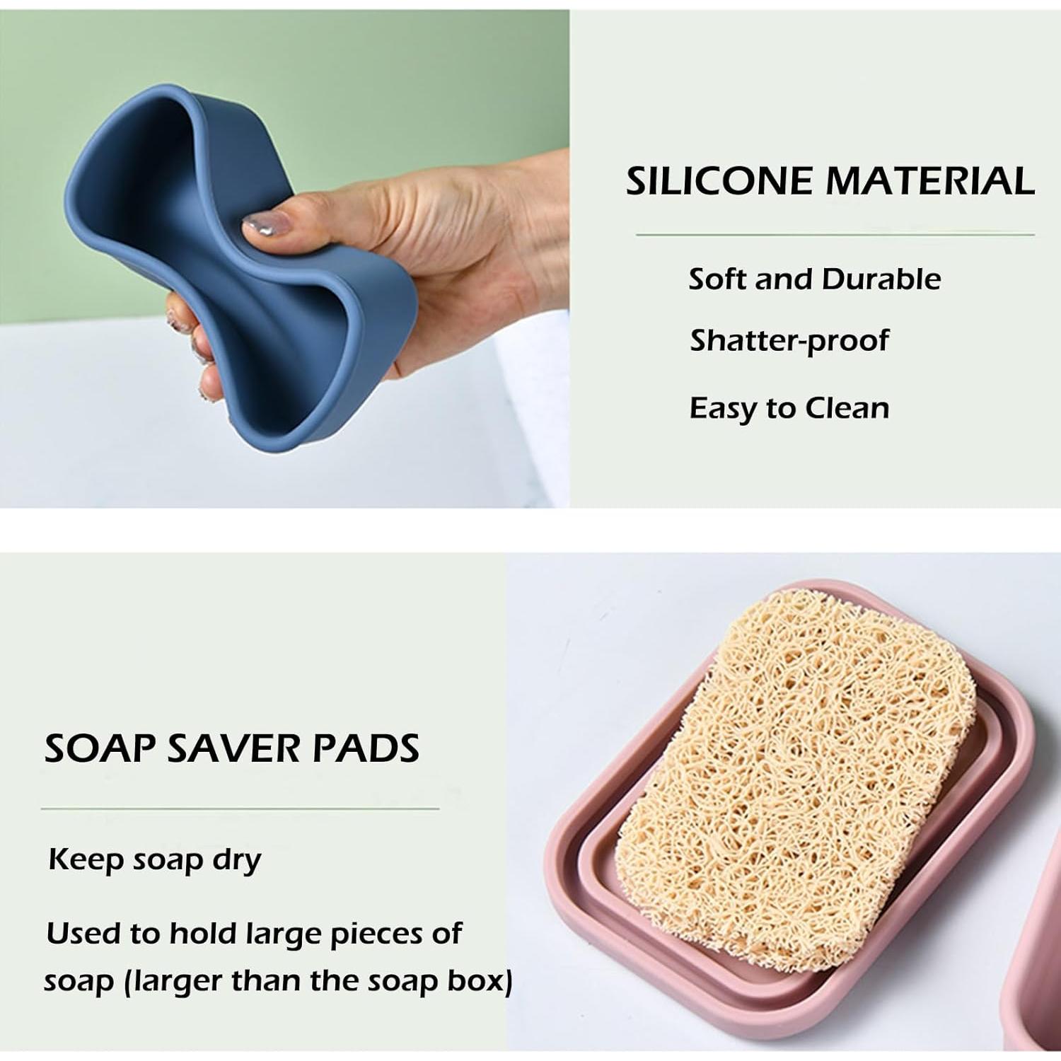 Estuche de Jabón de Silicona CIKE a Prueba de Fugas Azul