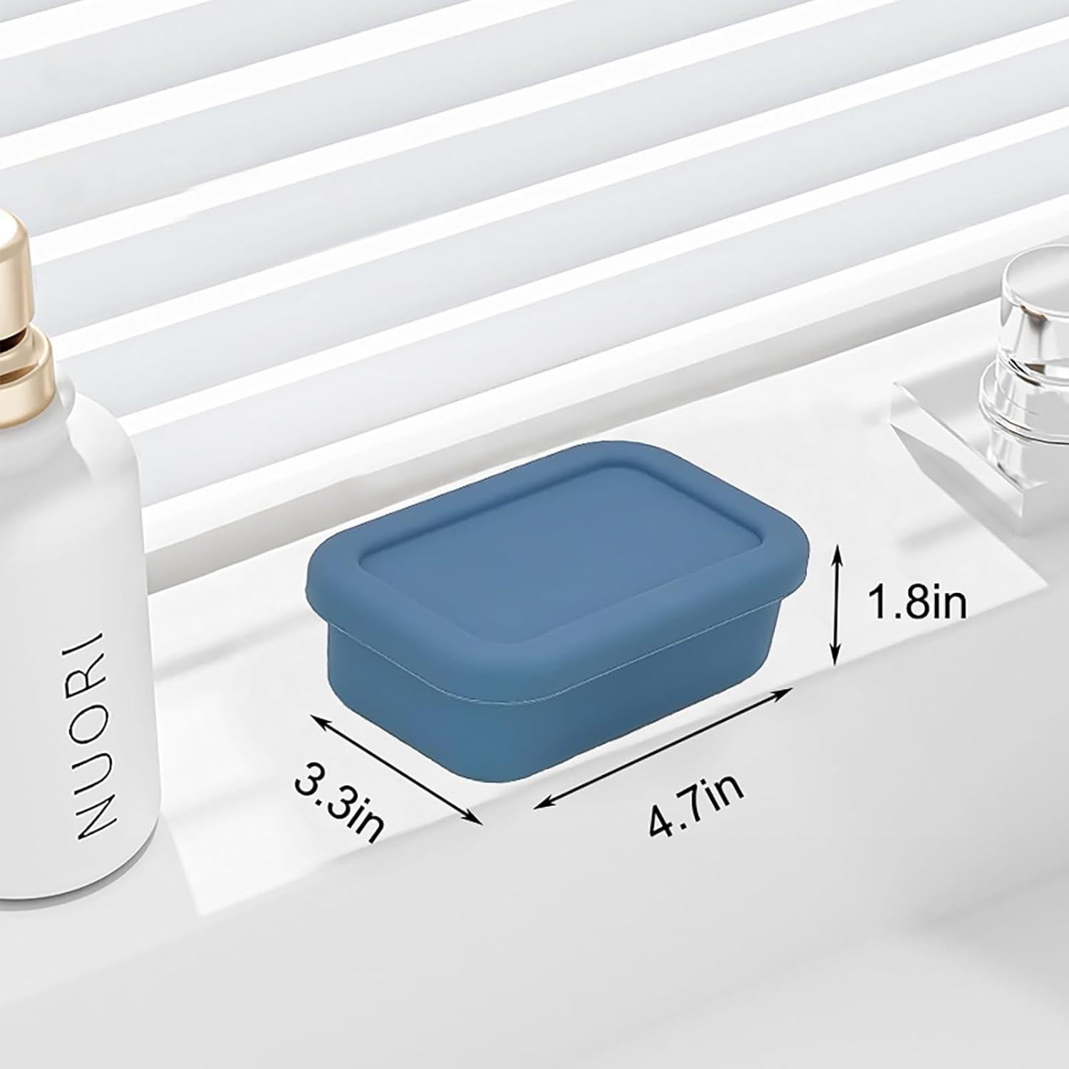 Estuche de Jabón de Silicona CIKE a Prueba de Fugas Azul