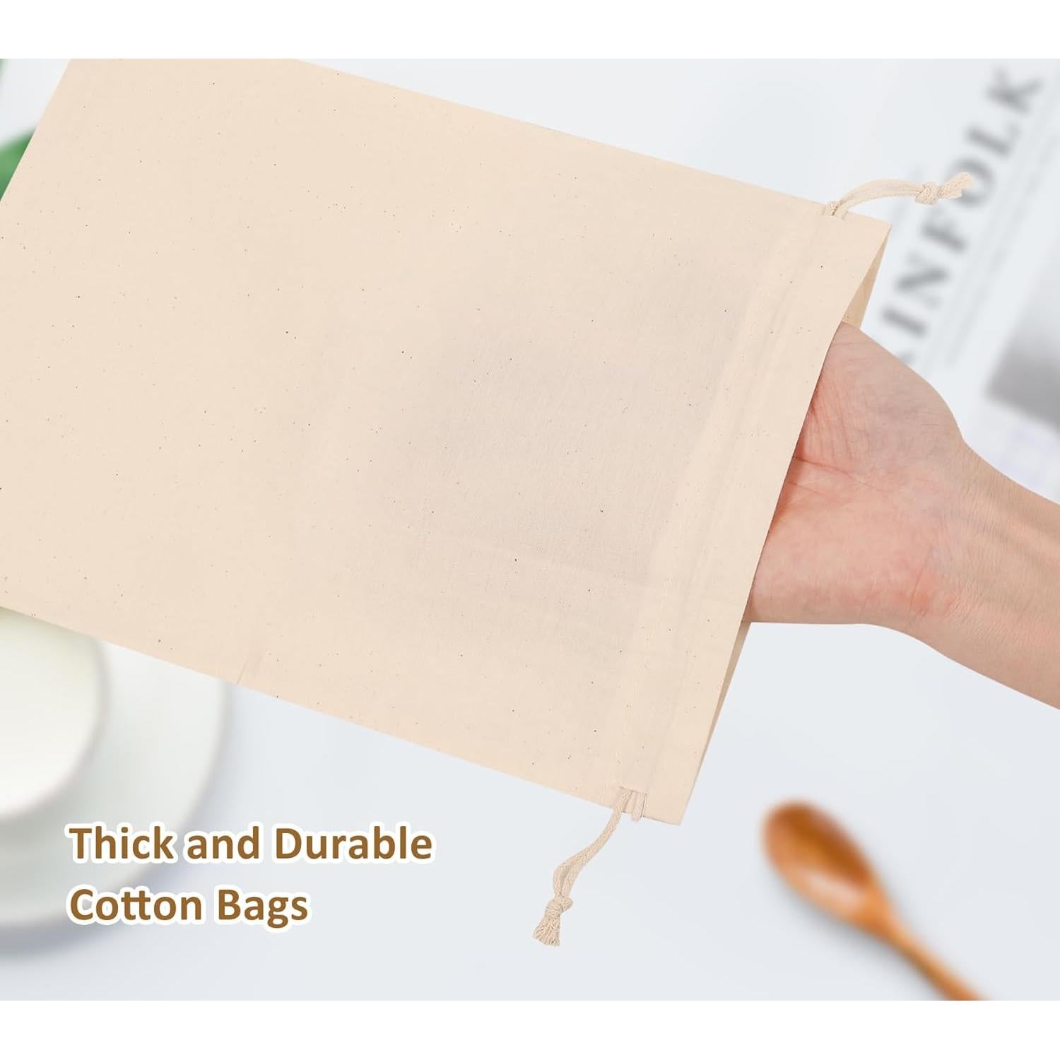 20 Bolsas de Algodón Reutilizables Hopttreely 20x25cm