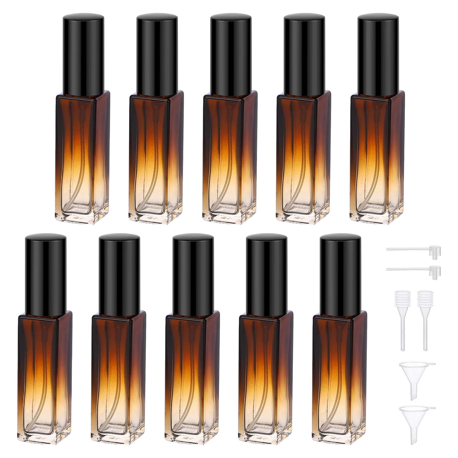 Segbeauty 10ML Mini Atomizador de Vidrio Ámbar - 10 Piezas
