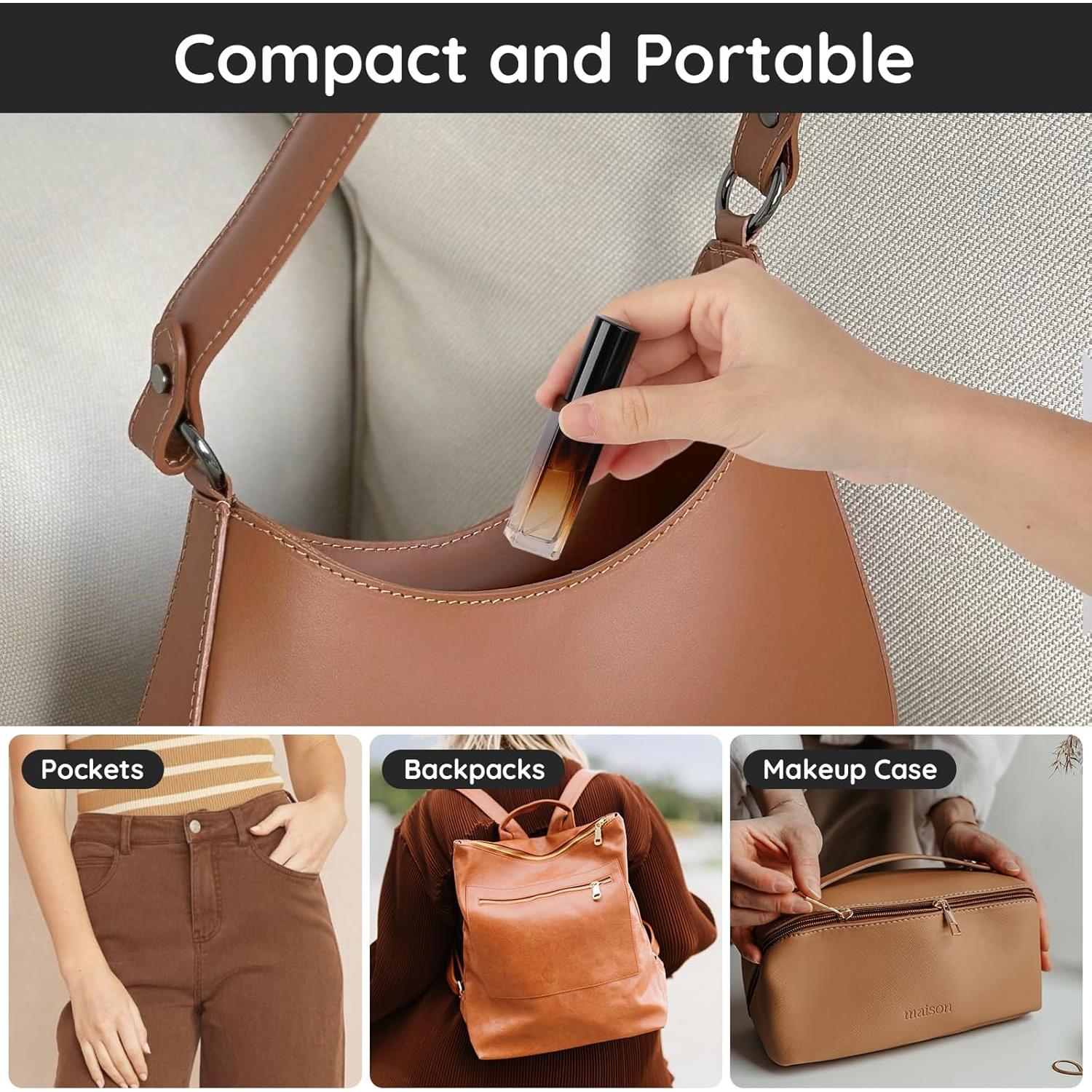 Segbeauty 10ML Mini Atomizador de Vidrio Ámbar - 10 Piezas