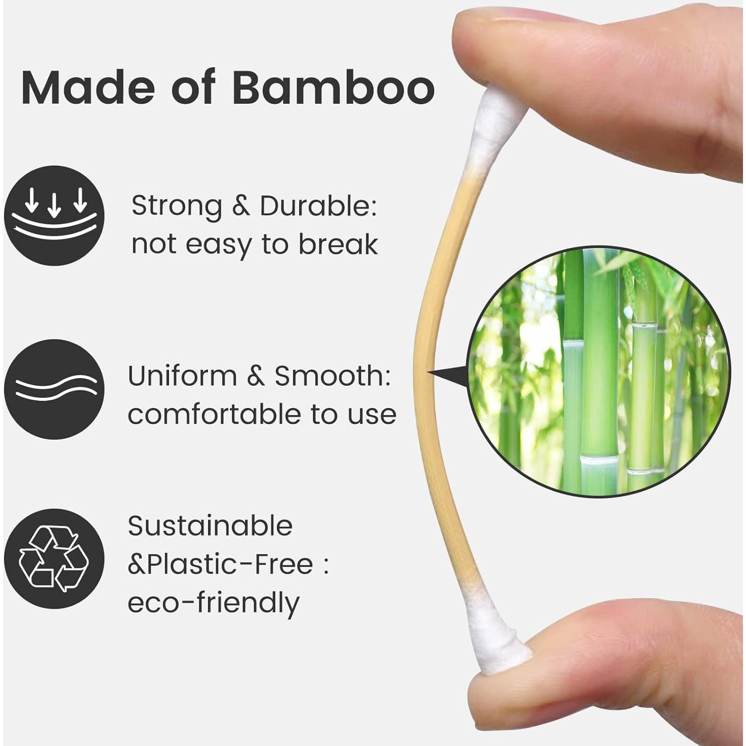 Hisopos de Algodón de Bambú Bcowos 800 Unidades 7.62 cm