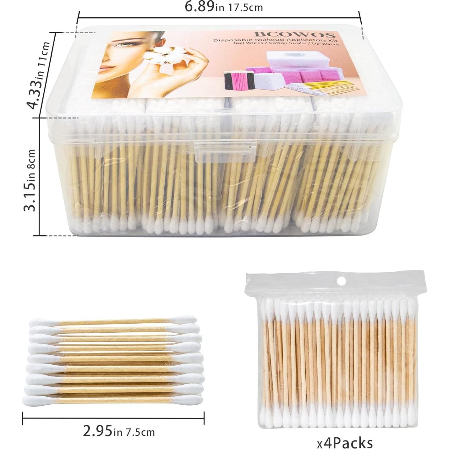 Hisopos de Algodón de Bambú Bcowos 800 Unidades 7.62 cm