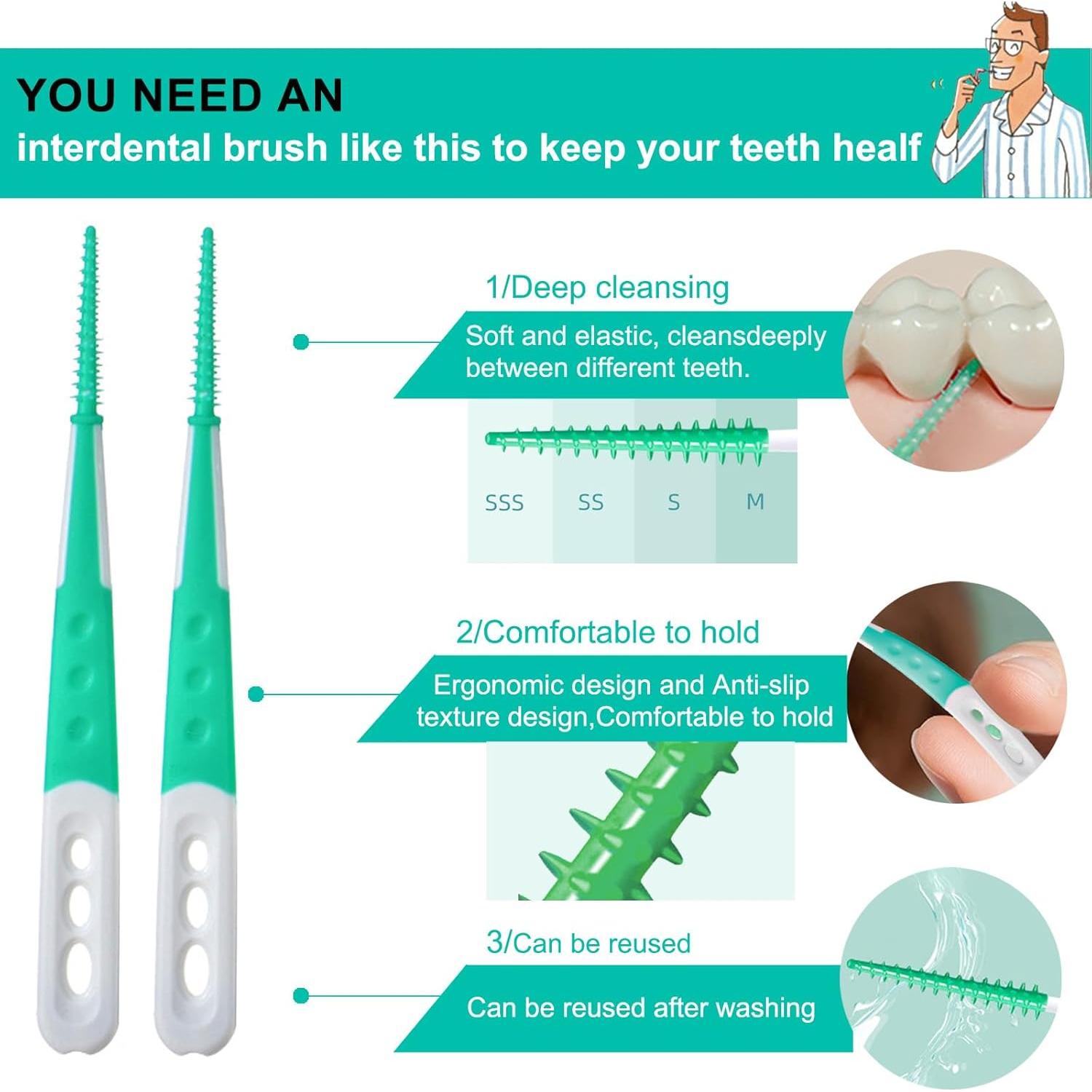 Palillos de Hilo Dental AxiyanX 60PCS con Estuche Portátil