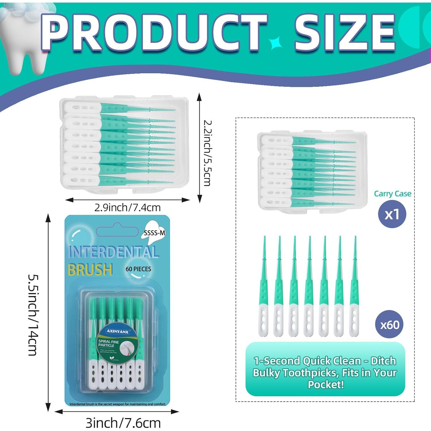 Palillos de Hilo Dental AxiyanX 60PCS con Estuche Portátil