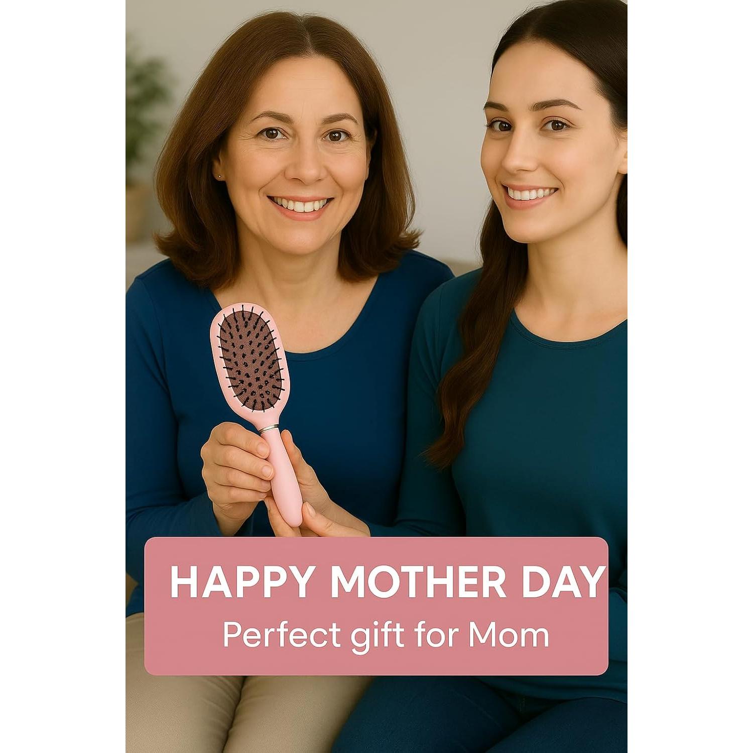 Cepillo de Cabello de Viaje BeautyHaK Rosa con 20 Gomas