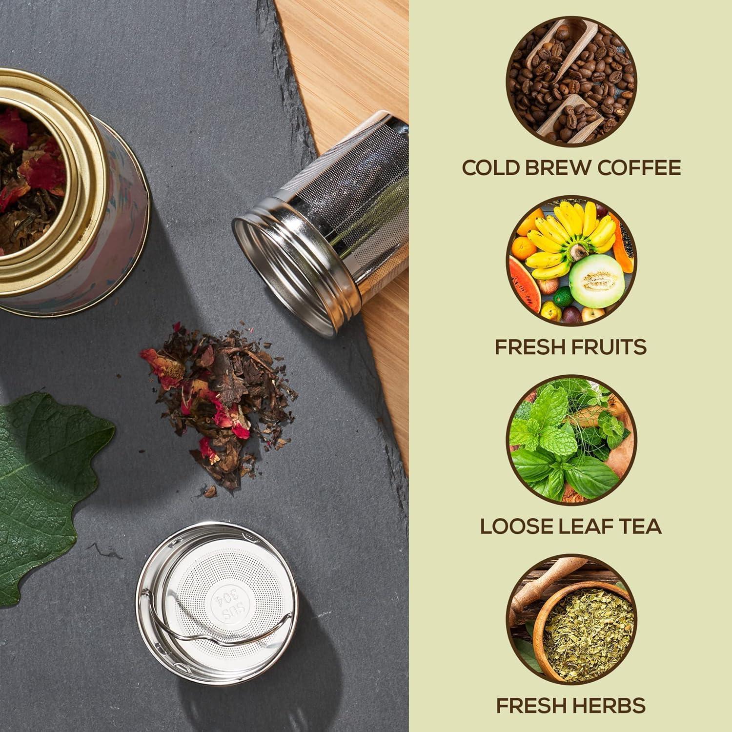 Botella Infusora de Té de Bambú LeafLife 12oz Aislada