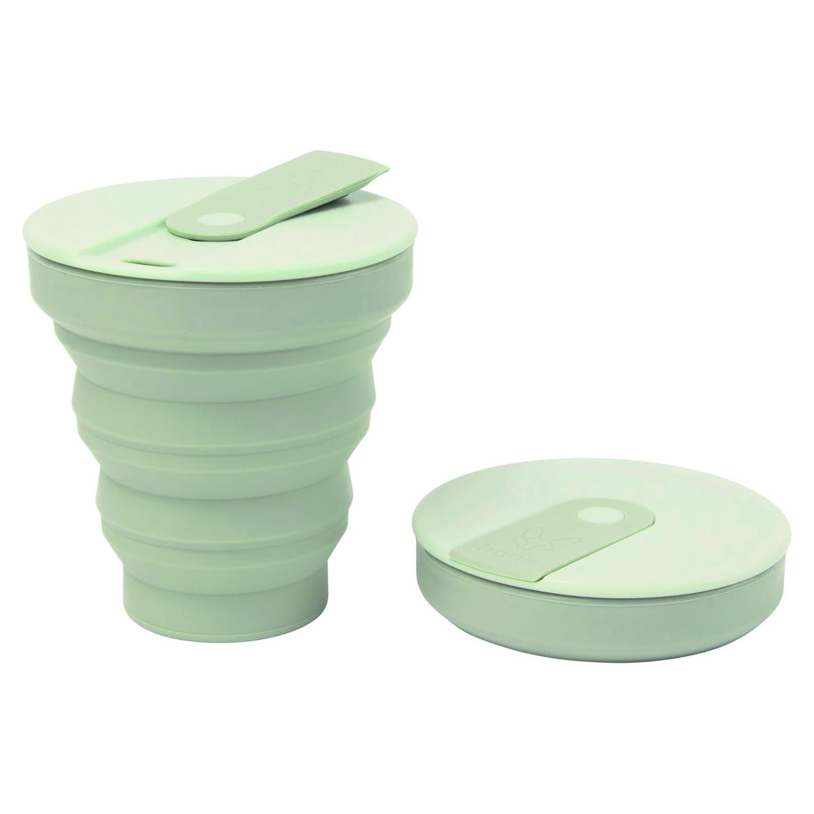 Taza Plegable HuNu 355ml Verde Salvia - Silicona Reutilizable