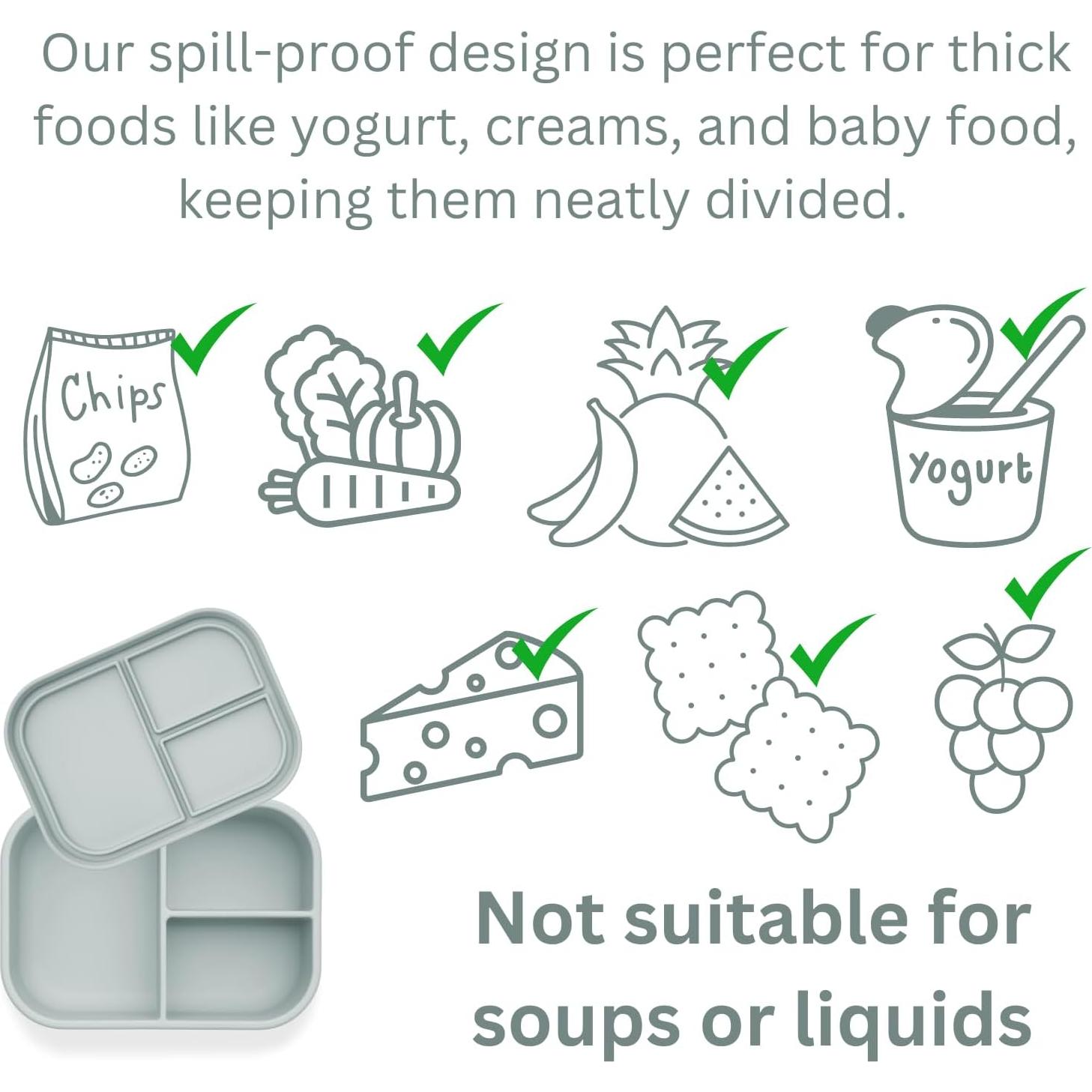 Caja Bento de Silicona AliOli Azul 3 Compartimentos 946 ml