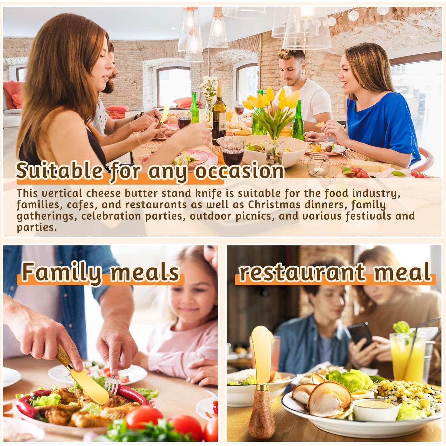 Juego de 4 cuchillos esparcidores de mantequilla Mlurcu oro