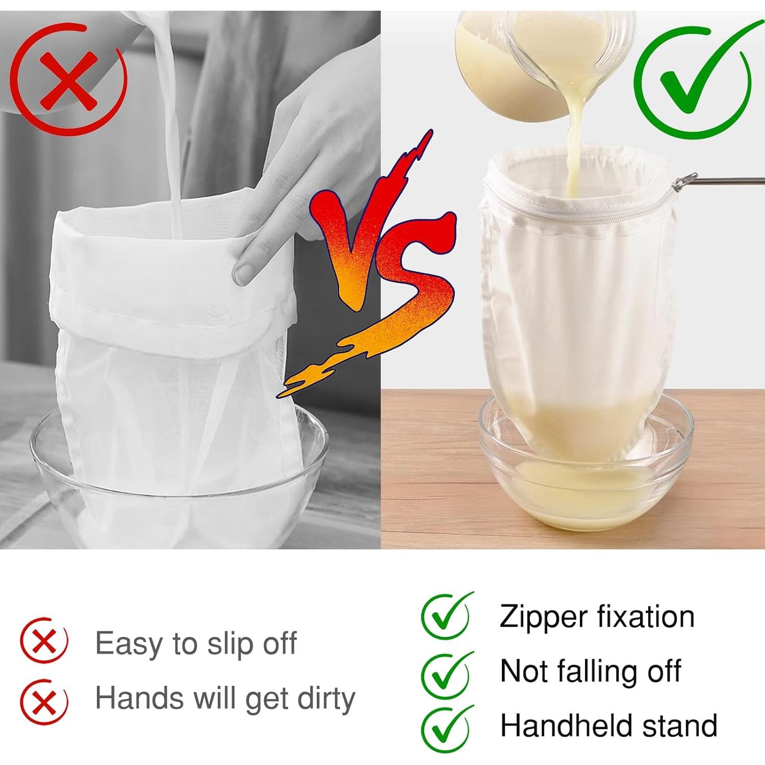 Colador de Leche de Nueces FATCAT con Soporte y 4 Bolsas