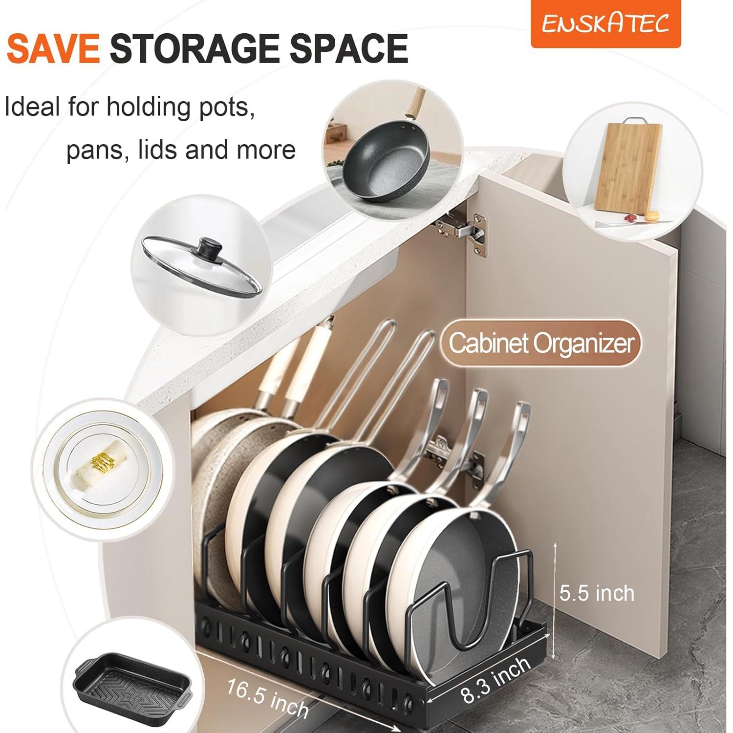 Organizador de Ollas y Sartenes Enskatec 2 Unidades Extraíble