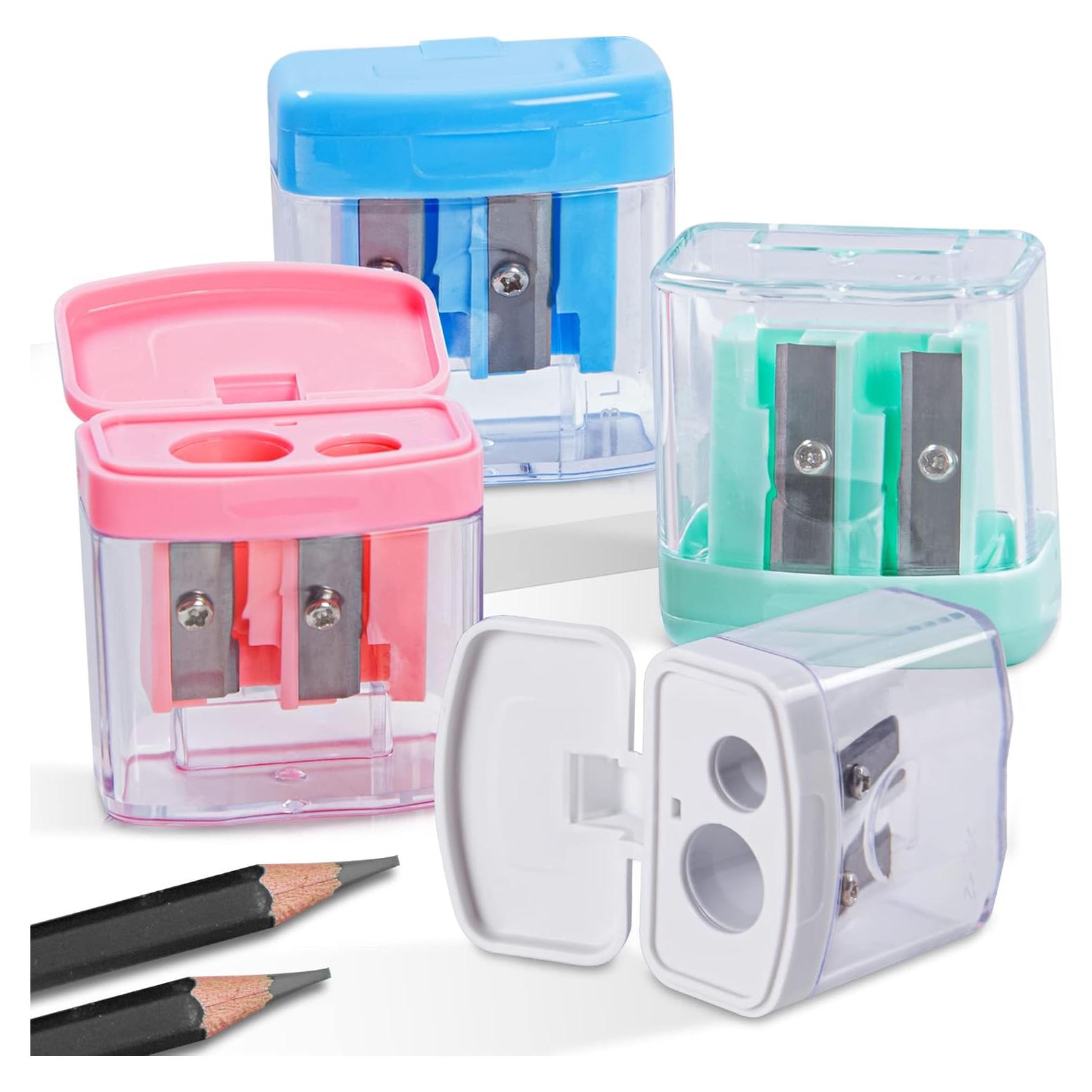 Sacapuntas Manuales Golcellia 4 Pcs Doble Orificio Colores