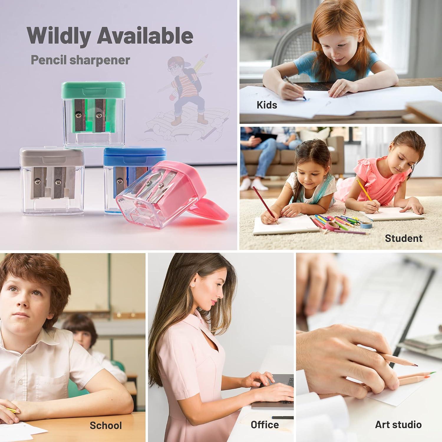 Sacapuntas Manuales Golcellia 4 Pcs Doble Orificio Colores