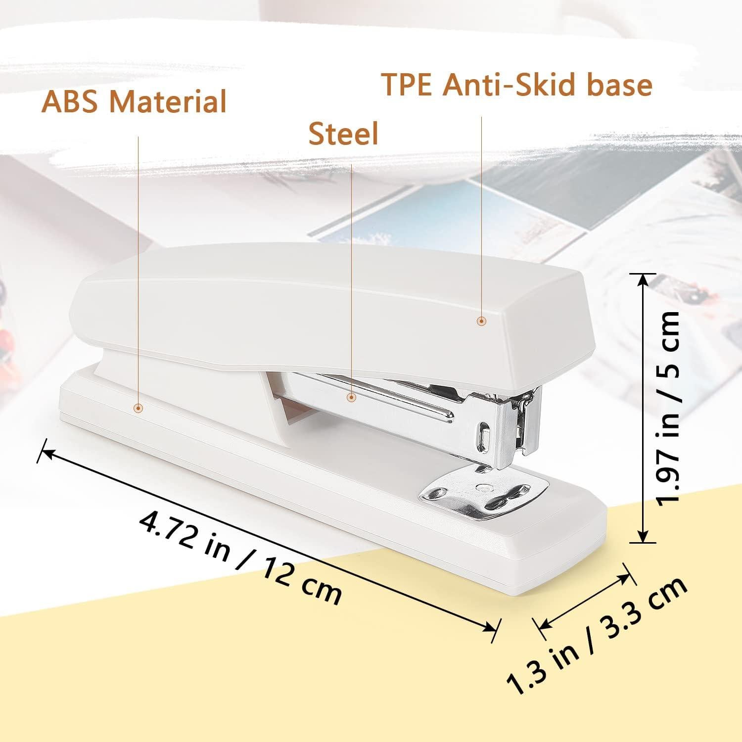 Grapadora de Oficina Tamaki Metálica Beige 20 Hojas 80 Grapas