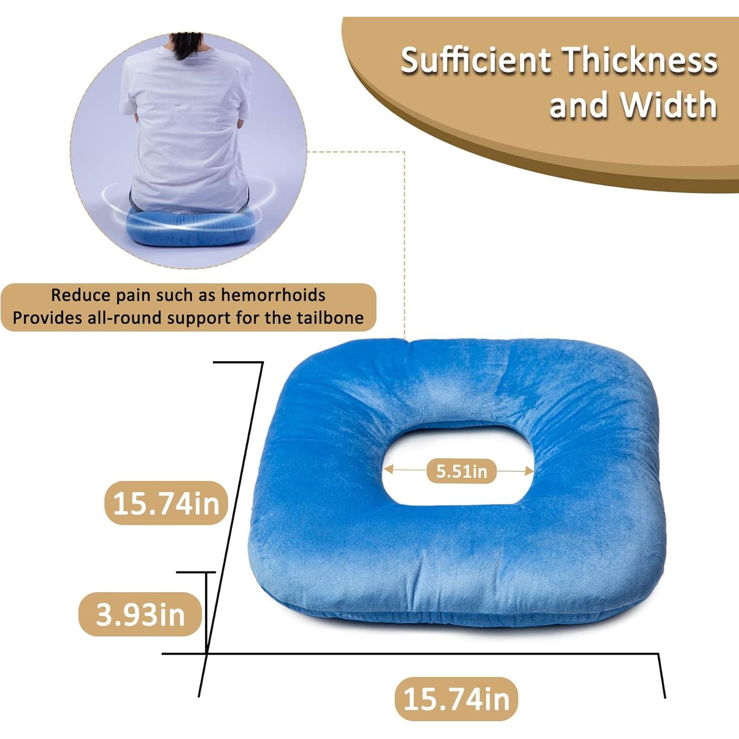 Almohada en forma de dona Hshbxd para dolor de coxis 40x40 cm