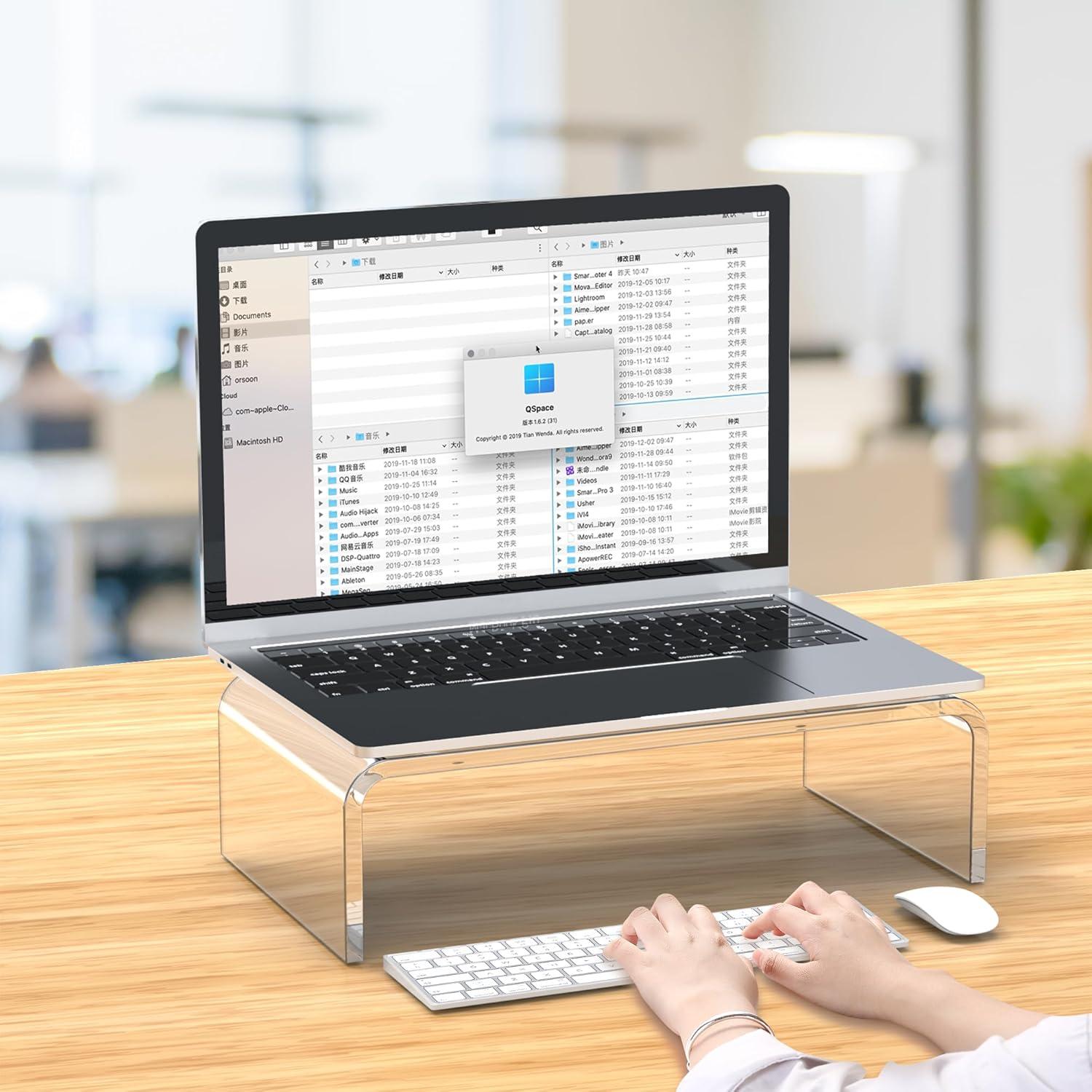 Soporte Acrílico para Monitor y Laptop Beimu 31.75x19.05 cm