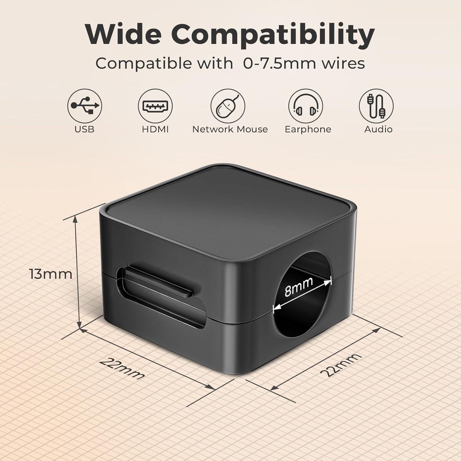 Organizadores de Cables Magnéticos Lakeronelove - Paquete de 10