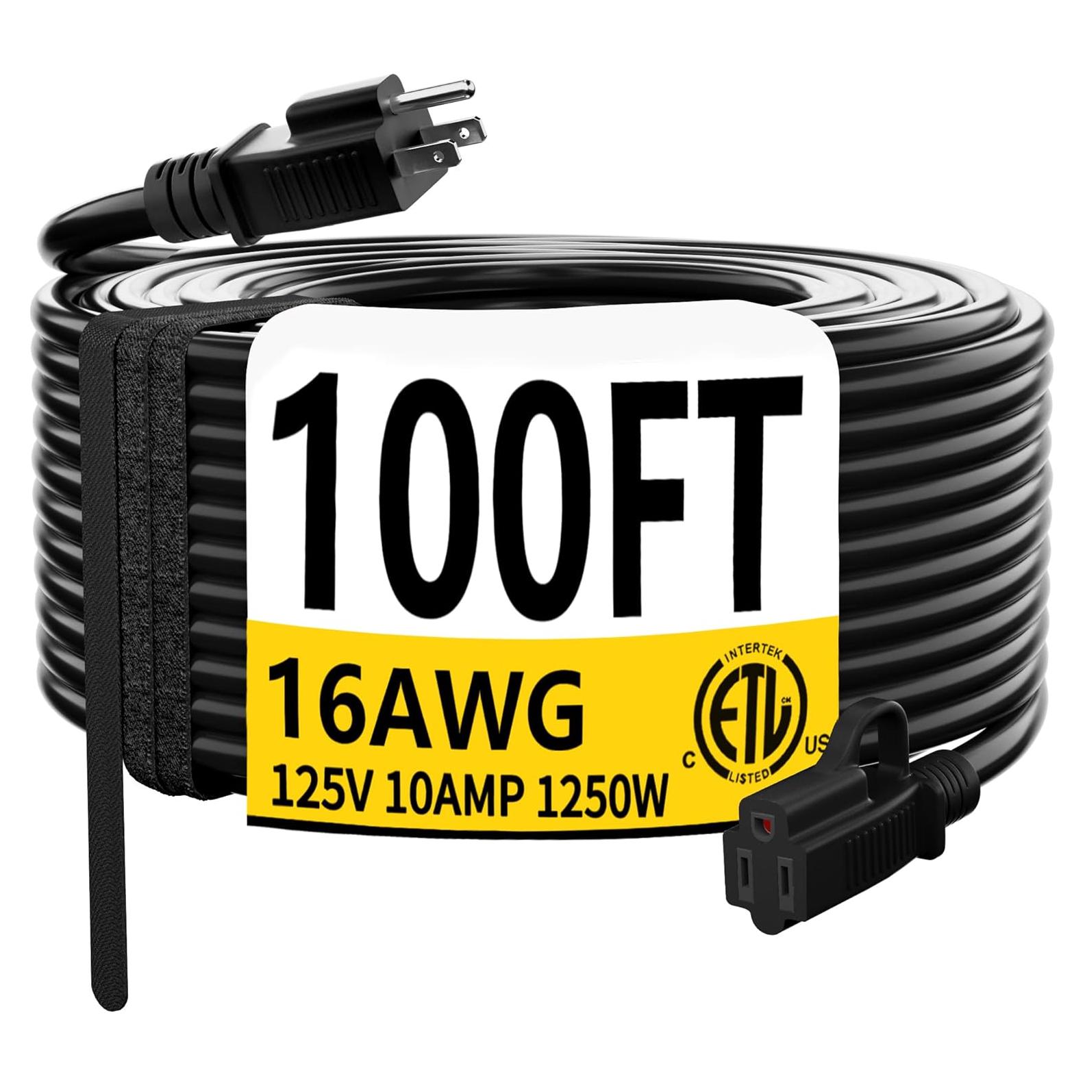 Cable de Extensión Huanchain 30.48 m 16/3 Impermeable 10A