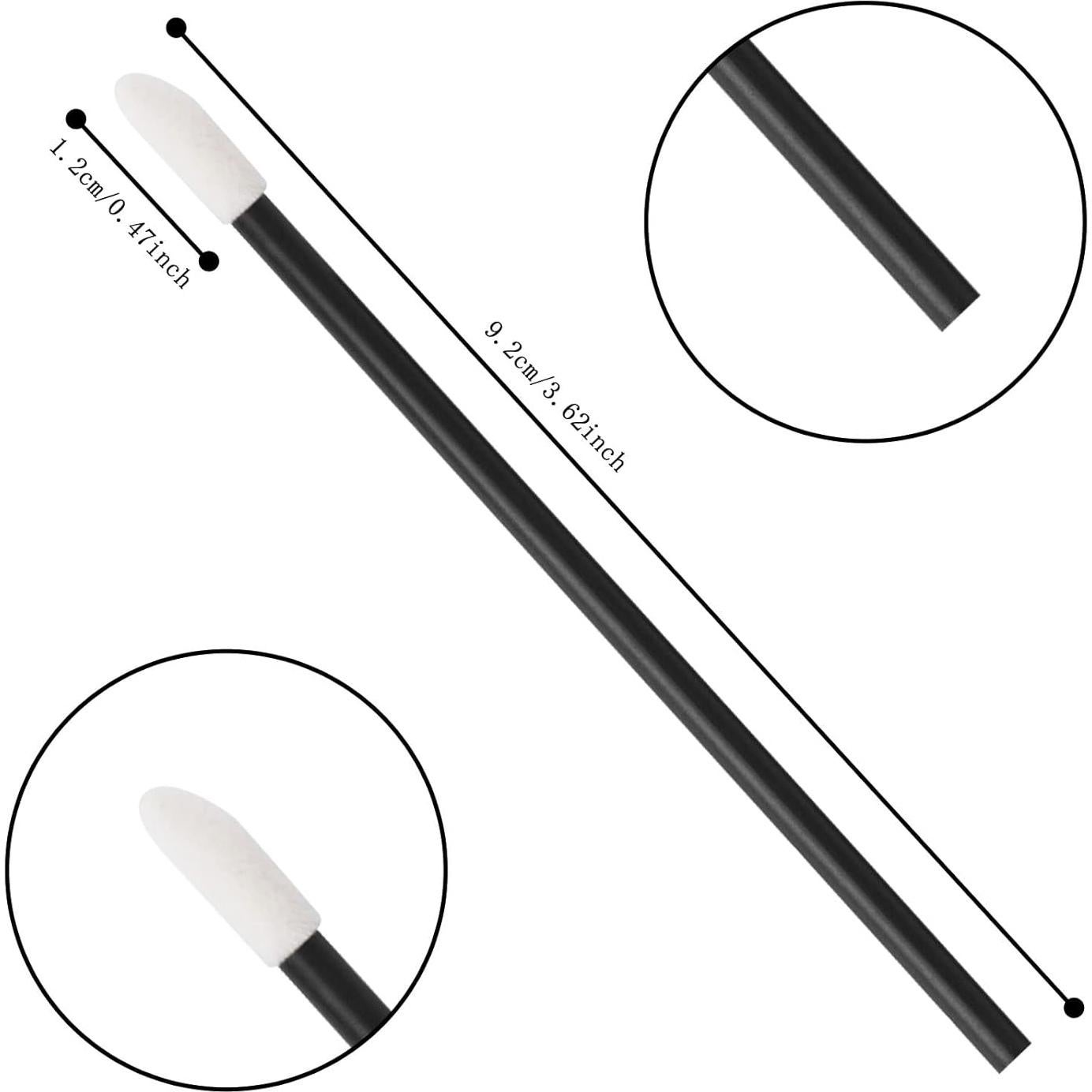 500 Aplicadores de Labios Desechables Vaincre - Brochas Negras