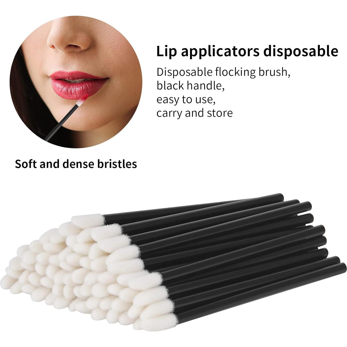 500 Aplicadores de Labios Desechables Vaincre - Brochas Negras