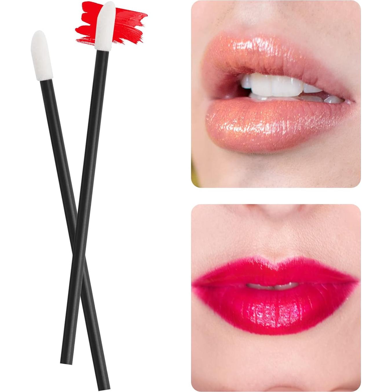 500 Aplicadores de Labios Desechables Vaincre - Brochas Negras